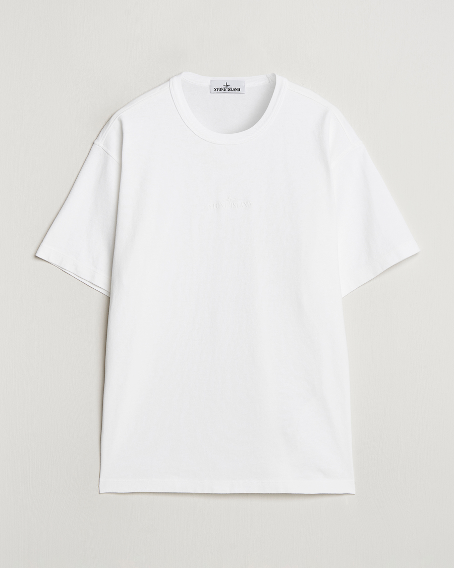 Heren | T-shirts | Stone Island | Old Dyed Cotton Logo T-Shirt White