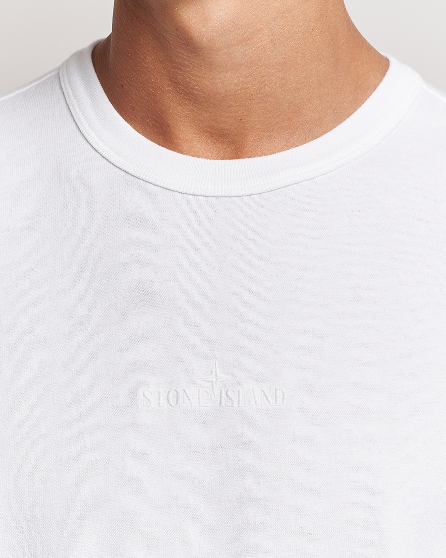 Heren | T-shirts | Stone Island | Old Dyed Cotton Logo T-Shirt White
