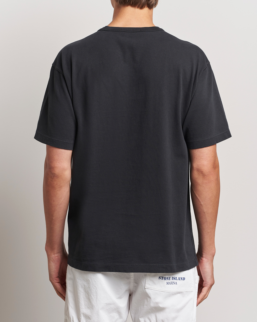 Heren | T-shirts | Stone Island | Old Dyed Cotton Logo T-Shirt Black