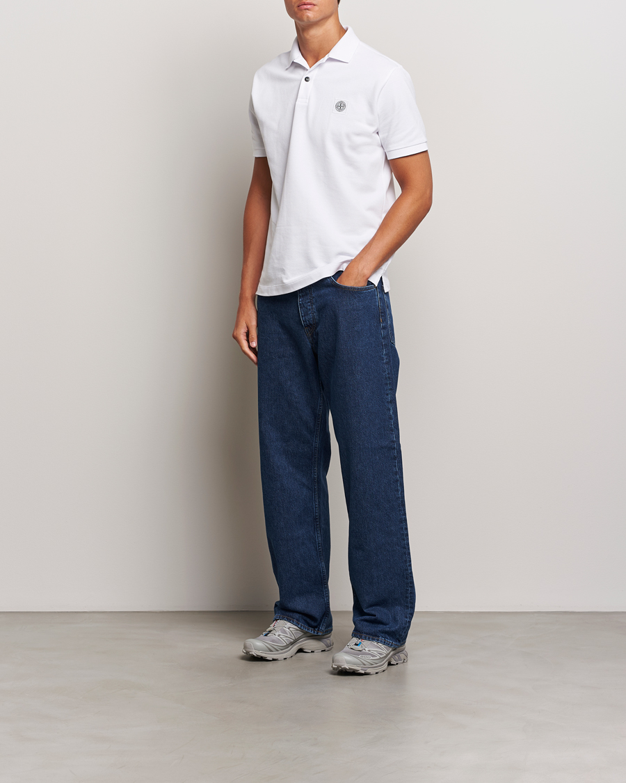 Stone island polo wit heren best sale