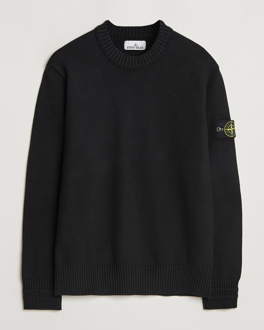 Heren | Truien | Stone Island | Winter Cotton Knitted Crew Neck Black