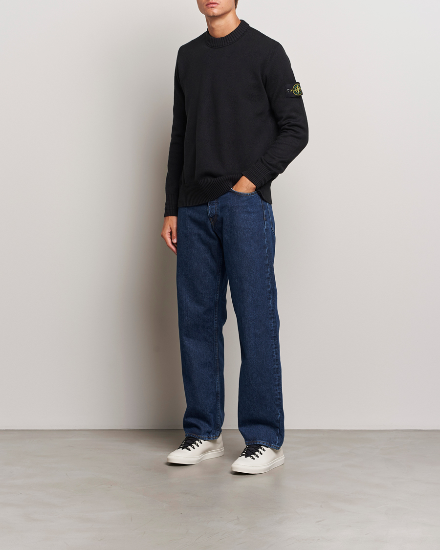 Heren | Truien | Stone Island | Winter Cotton Knitted Crew Neck Black
