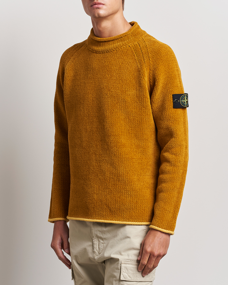 Heren | Truien | Stone Island | Cotton Chenille Mock Neck Mustard