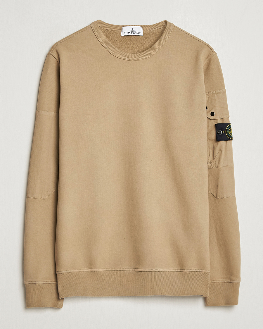 Heren | Truien | Stone Island | Brushed Cotton Fleece Sweatshirt Biscuit
