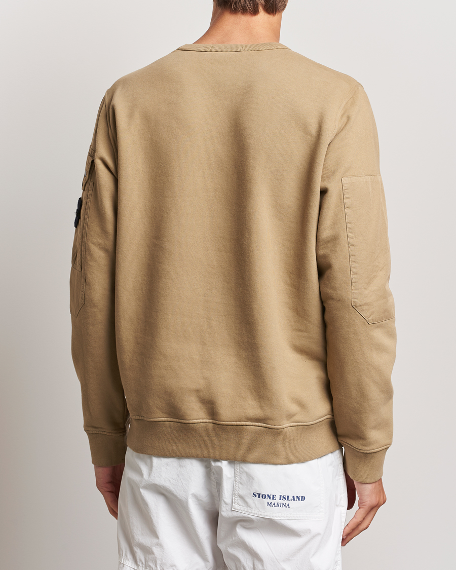 Heren | Truien | Stone Island | Brushed Cotton Fleece Sweatshirt Biscuit