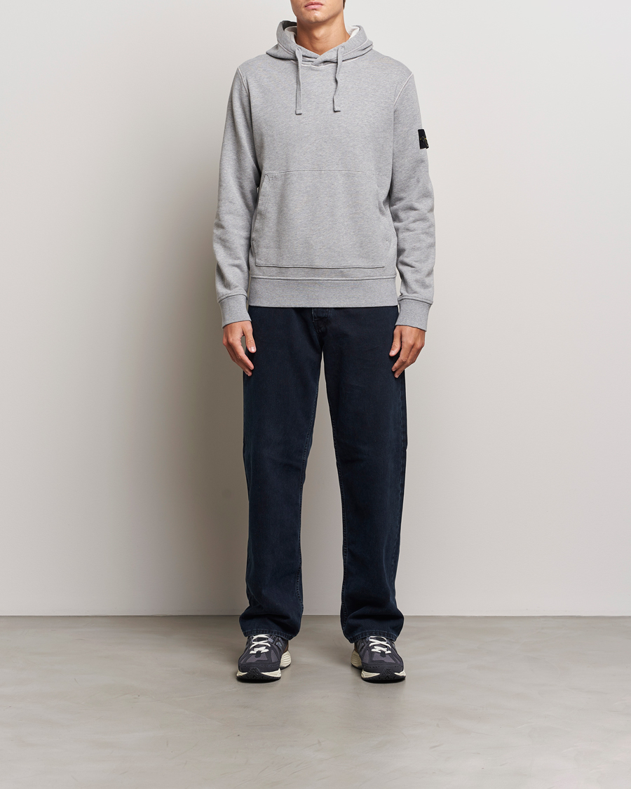 Stone Island Garment Dyed Fleece Hood Melange Grey Man CareOfCarl