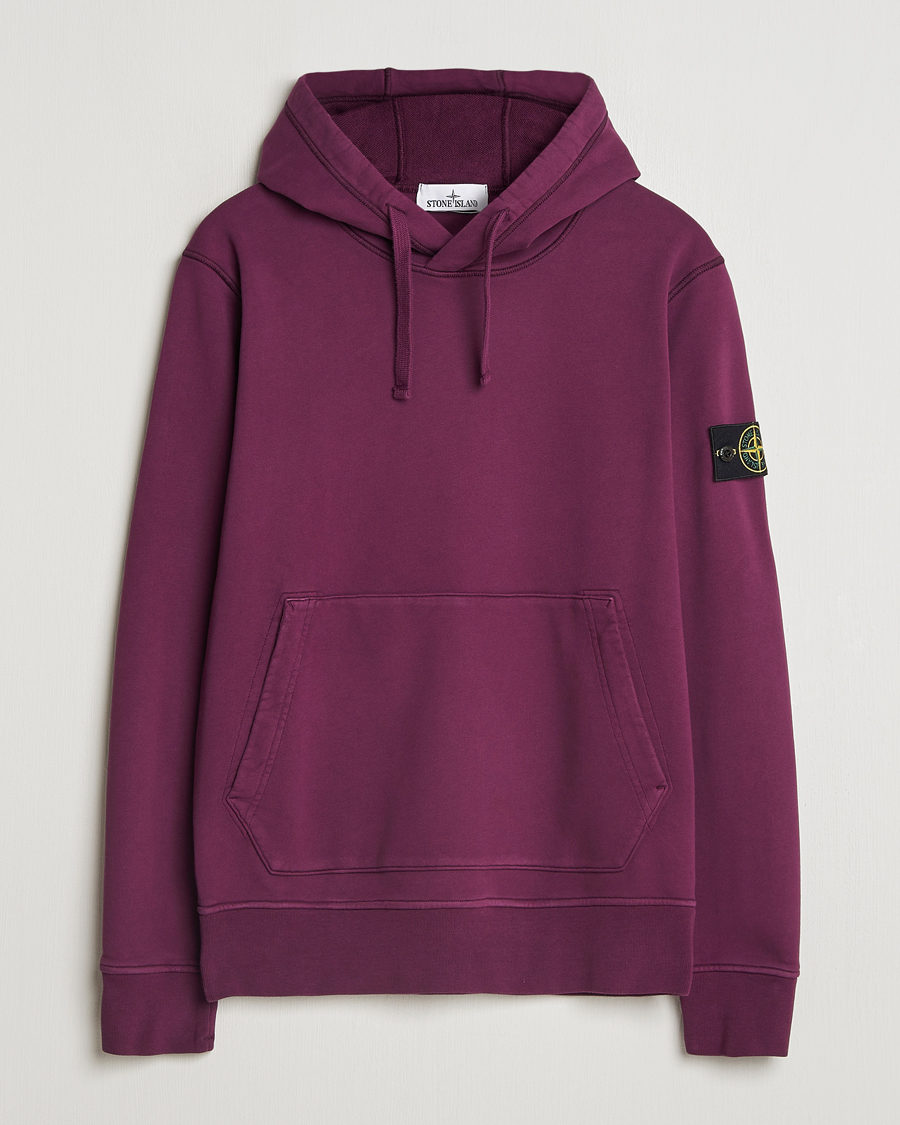 Heren | Truien | Stone Island | Garment Dyed Fleece Hood Burgundy