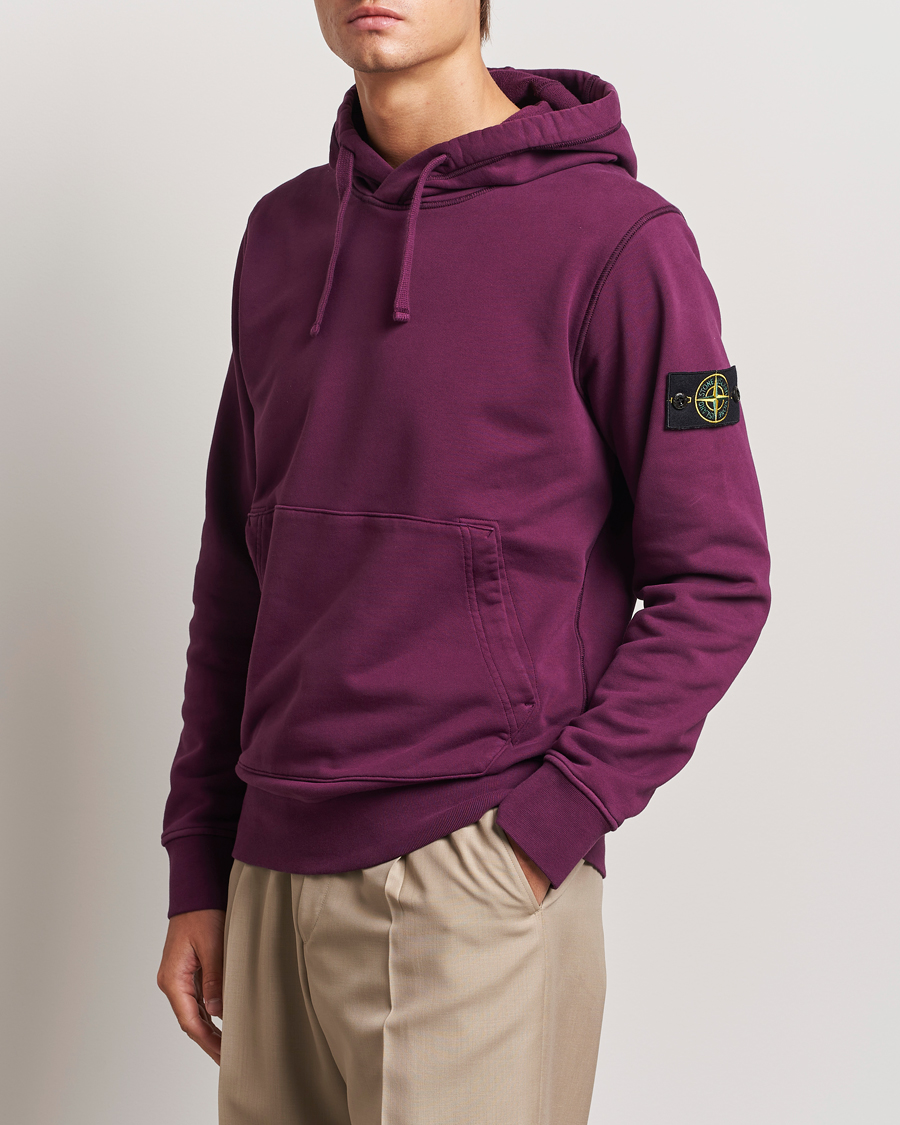 Heren | Truien | Stone Island | Garment Dyed Fleece Hood Burgundy