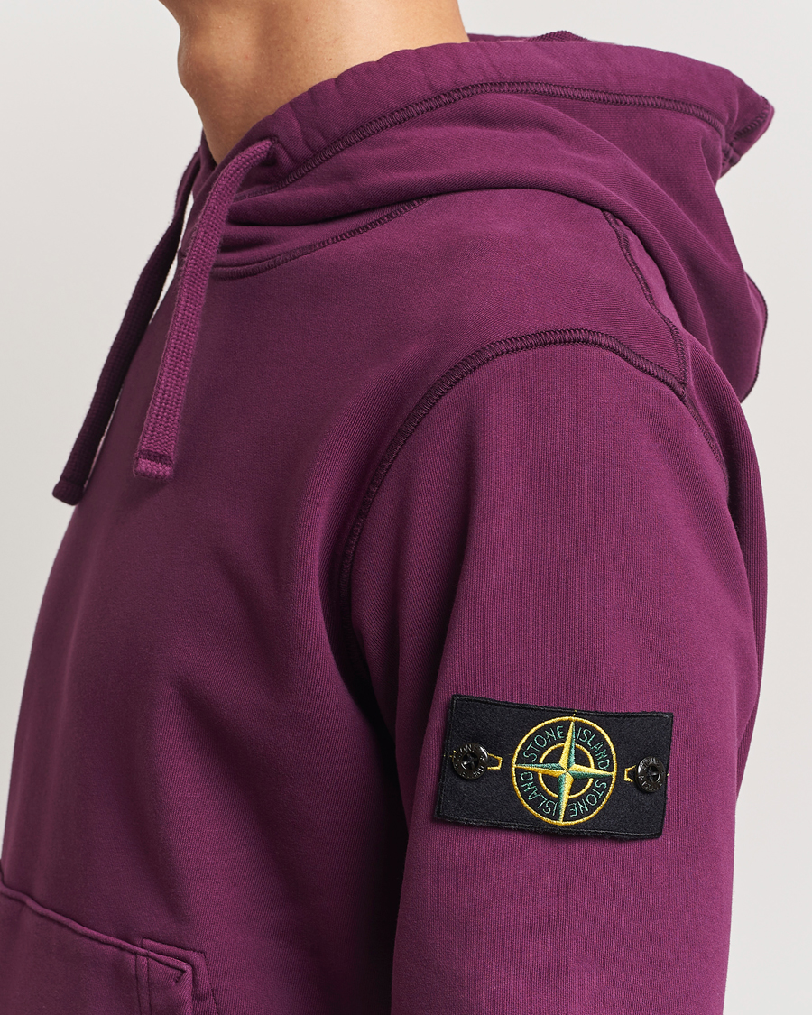 Heren | Truien | Stone Island | Garment Dyed Fleece Hood Burgundy