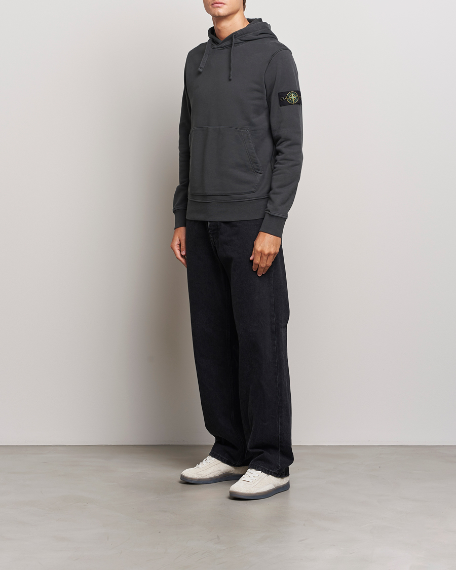 Heren | Truien | Stone Island | Garment Dyed Fleece Hood Lead Grey