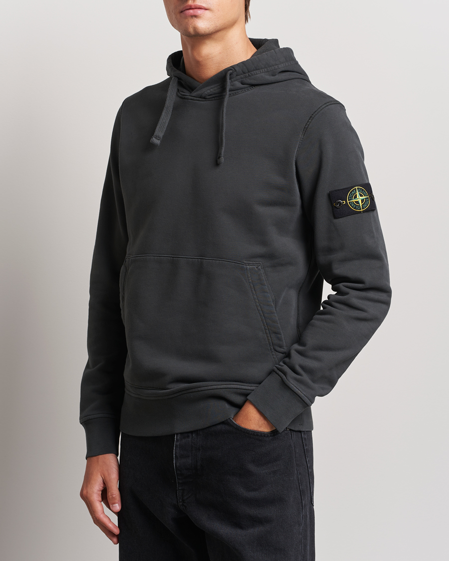 Heren | Truien | Stone Island | Garment Dyed Fleece Hood Lead Grey