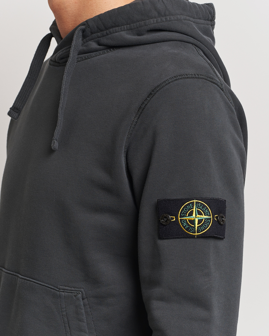 Heren | Truien | Stone Island | Garment Dyed Fleece Hood Lead Grey