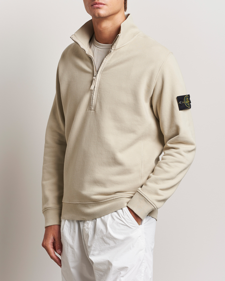Heren | Truien | Stone Island | Garment Dyed Fleece Half Zip Plaster
