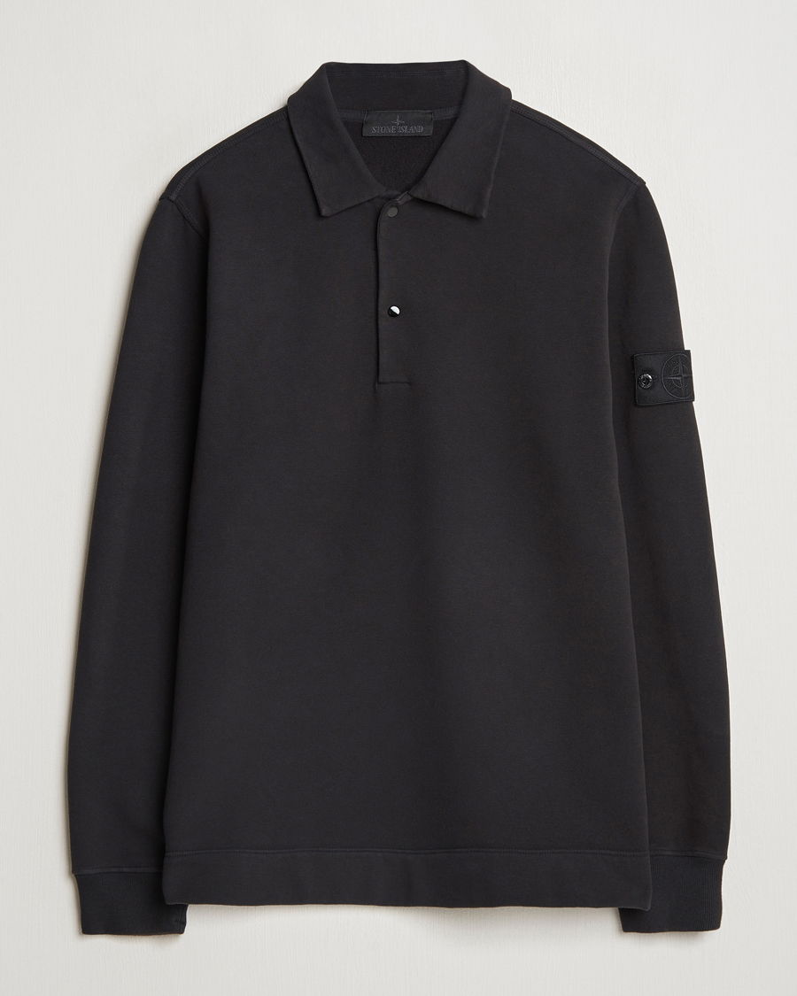 Heren | Truien | Stone Island | Ghost Organic Cotton Fleece Polo Sweatshirt Black