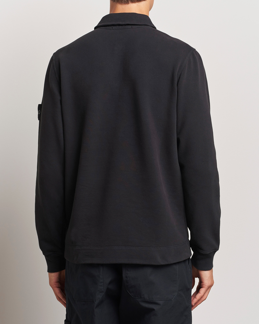 Heren | Truien | Stone Island | Ghost Organic Cotton Fleece Polo Sweatshirt Black