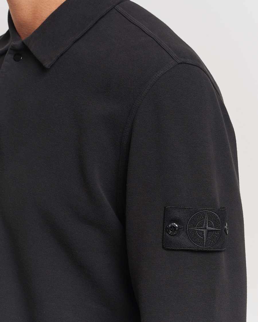 Heren | Truien | Stone Island | Ghost Organic Cotton Fleece Polo Sweatshirt Black