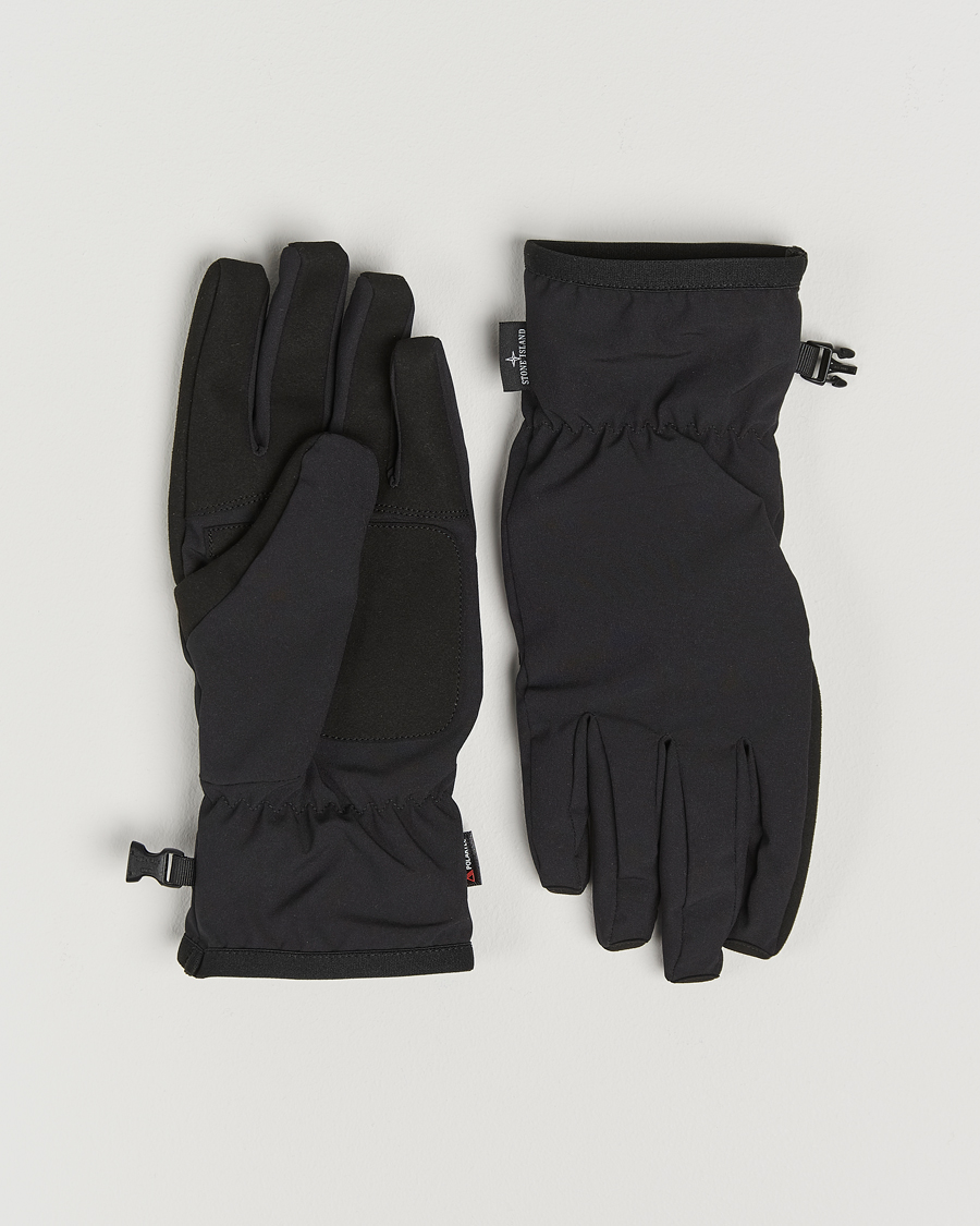 Heren | Stone Island Soft Shell-R_e Recycled Gloves Black | Stone Island | Soft Shell-R_e Recycled Gloves Black