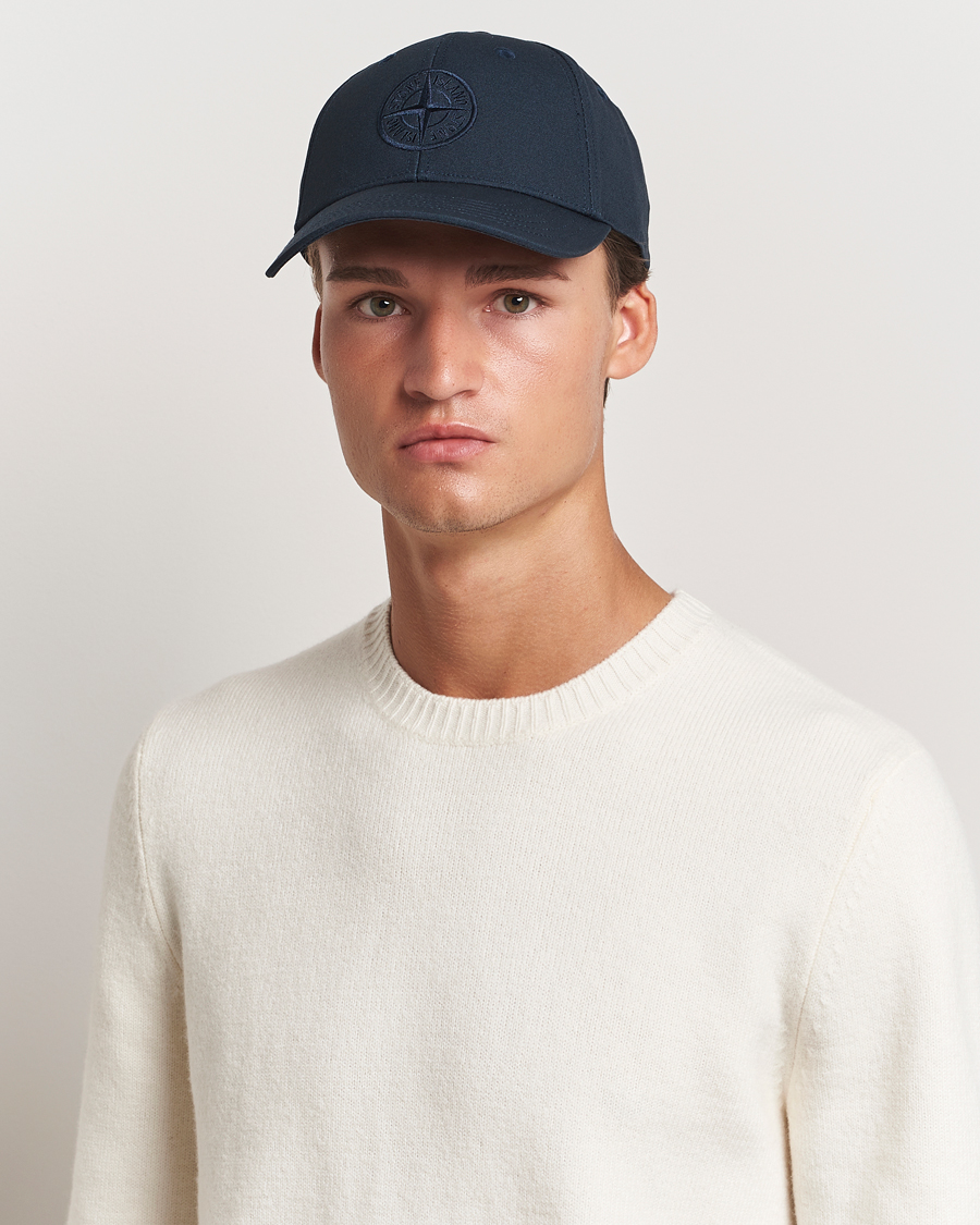 Heren | Stone Island Cotton Rep Logo Cap Navy Blue | Stone Island | Cotton Rep Logo Cap Navy Blue