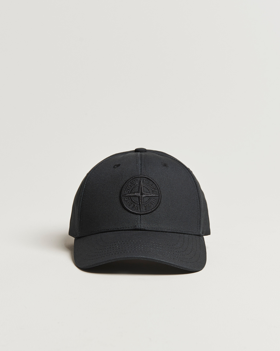 Heren | Stone Island Cotton Rep Logo Cap Black | Stone Island | Cotton Rep Logo Cap Black
