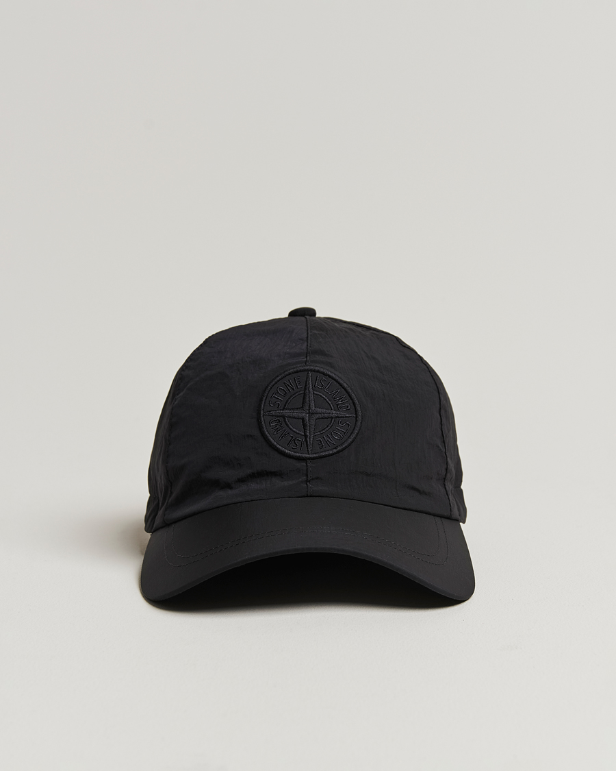 Heren | Stone Island Nylon Metal Logo Cap Black | Stone Island | Nylon Metal Logo Cap Black