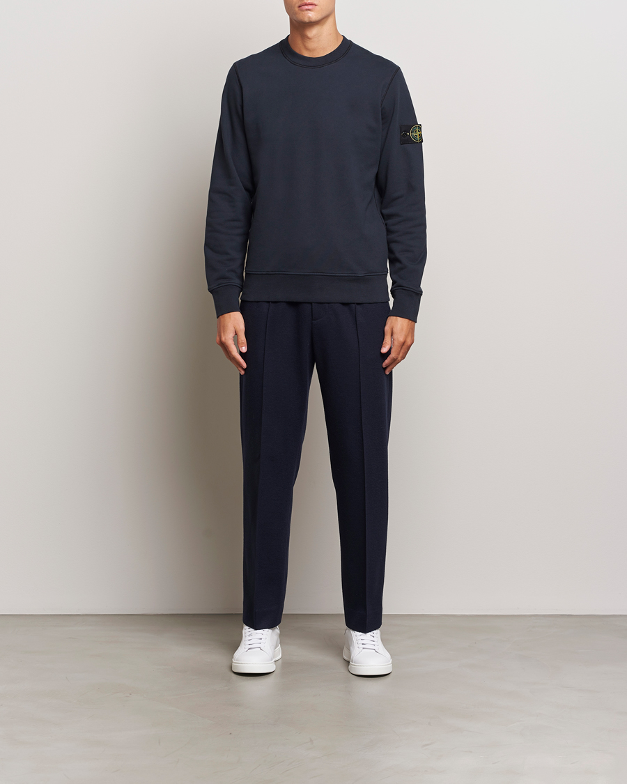 Heren | Truien | Stone Island | Garment Dyed Fleece Sweatshirt Navy Blue