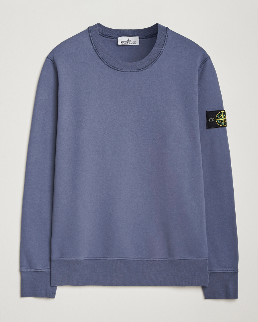 Heren | Truien | Stone Island | Garment Dyed Fleece Sweatshirt Mid Blue