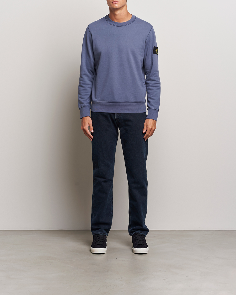 Heren | Truien | Stone Island | Garment Dyed Fleece Sweatshirt Mid Blue