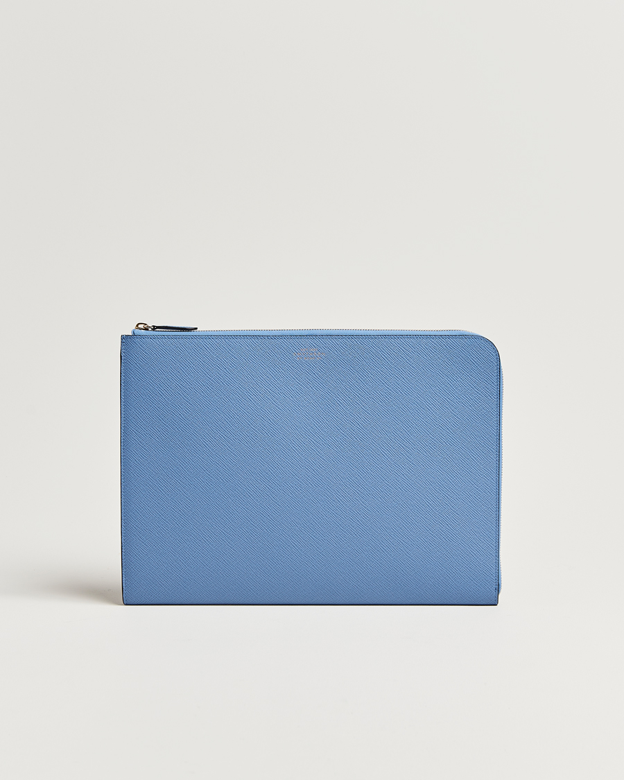 Heren | Smythson Panama Small Laptop Case Nile Blue | Smythson | Panama Small Laptop Case Nile Blue