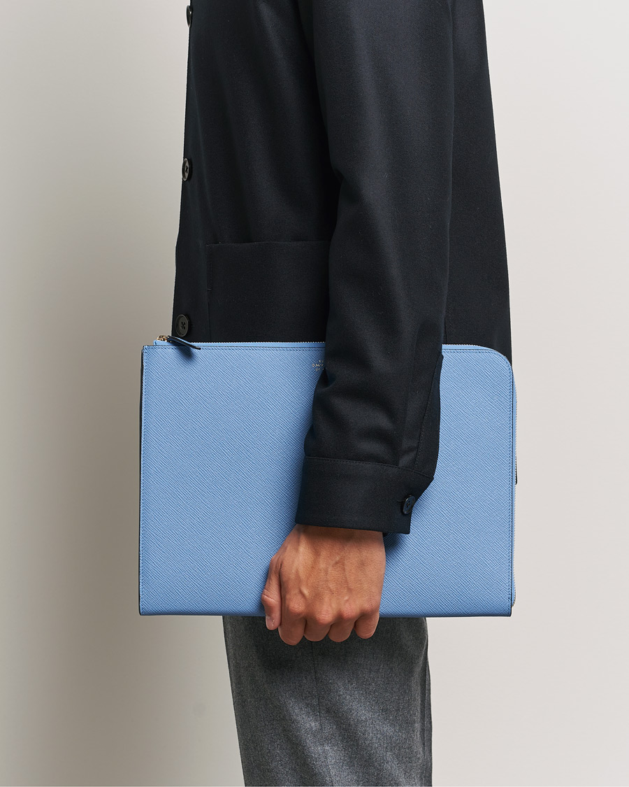 Heren | Smythson Panama Small Laptop Case Nile Blue | Smythson | Panama Small Laptop Case Nile Blue