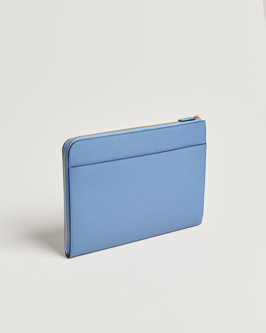 Heren | Smythson Panama Small Laptop Case Nile Blue | Smythson | Panama Small Laptop Case Nile Blue