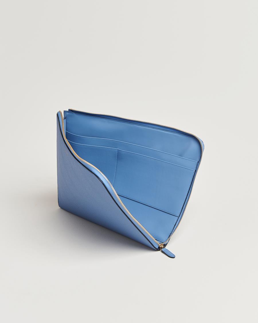 Heren | Smythson Panama Small Laptop Case Nile Blue | Smythson | Panama Small Laptop Case Nile Blue