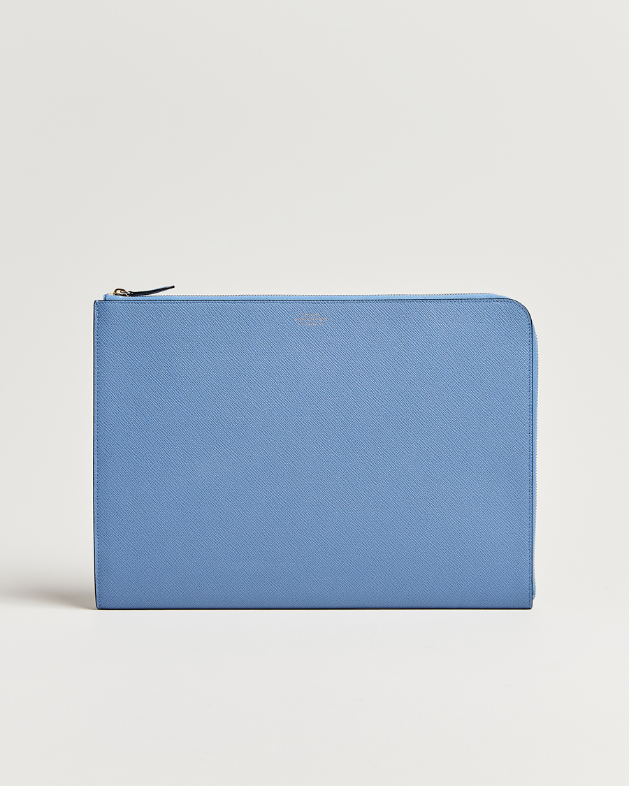 Heren | Tassen | Smythson | Panama Large Laptop Case Nile Blue