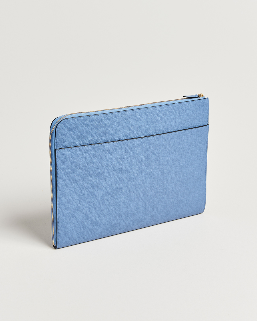 Heren | Tassen | Smythson | Panama Large Laptop Case Nile Blue