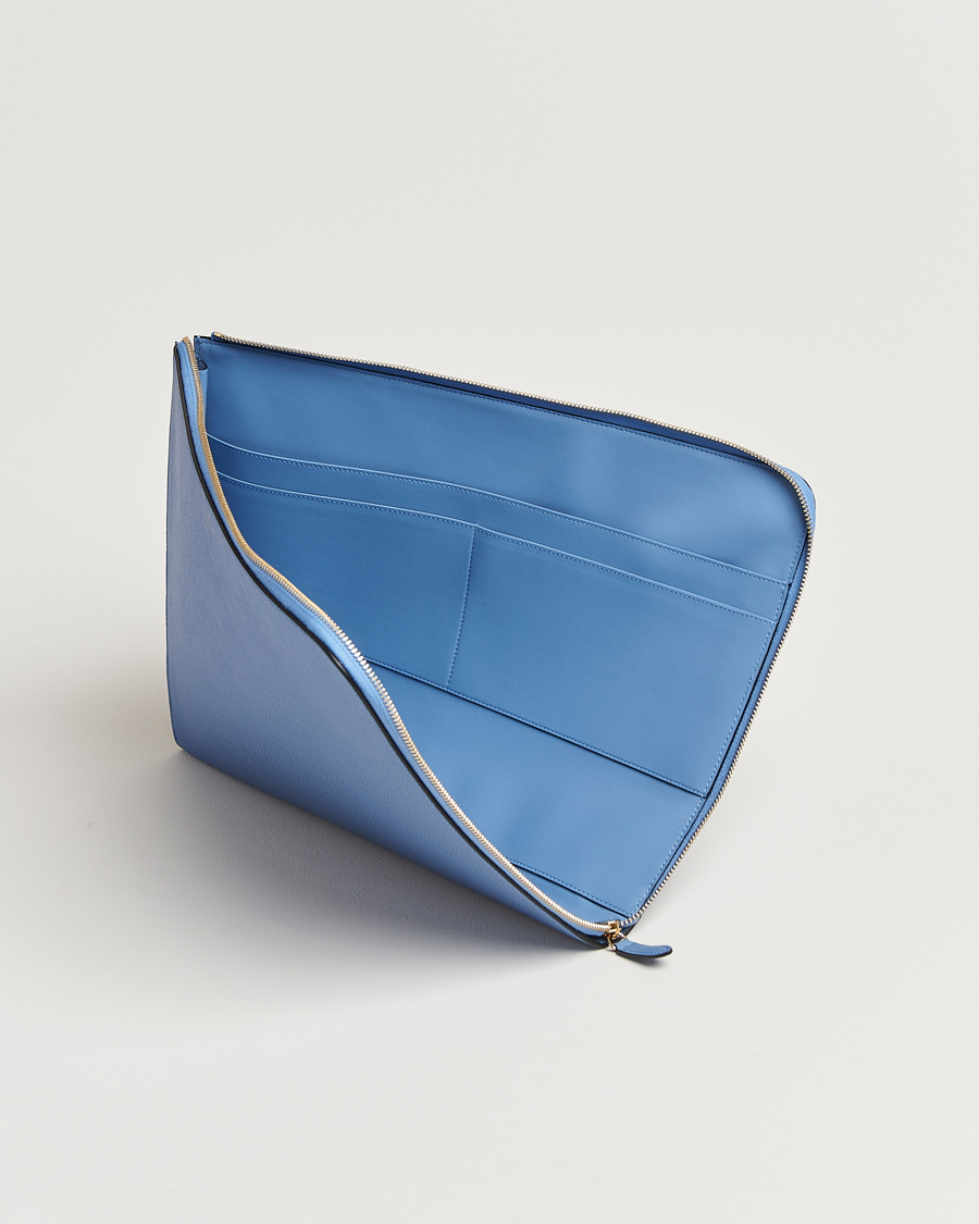 Heren | Tassen | Smythson | Panama Large Laptop Case Nile Blue