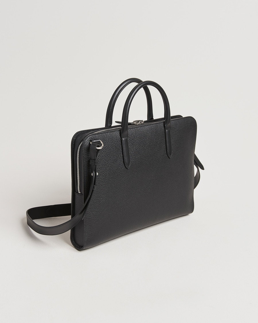 Heren | Tassen | Smythson | Ludlow Ultra Slim Brefcase With Zip Front Black
