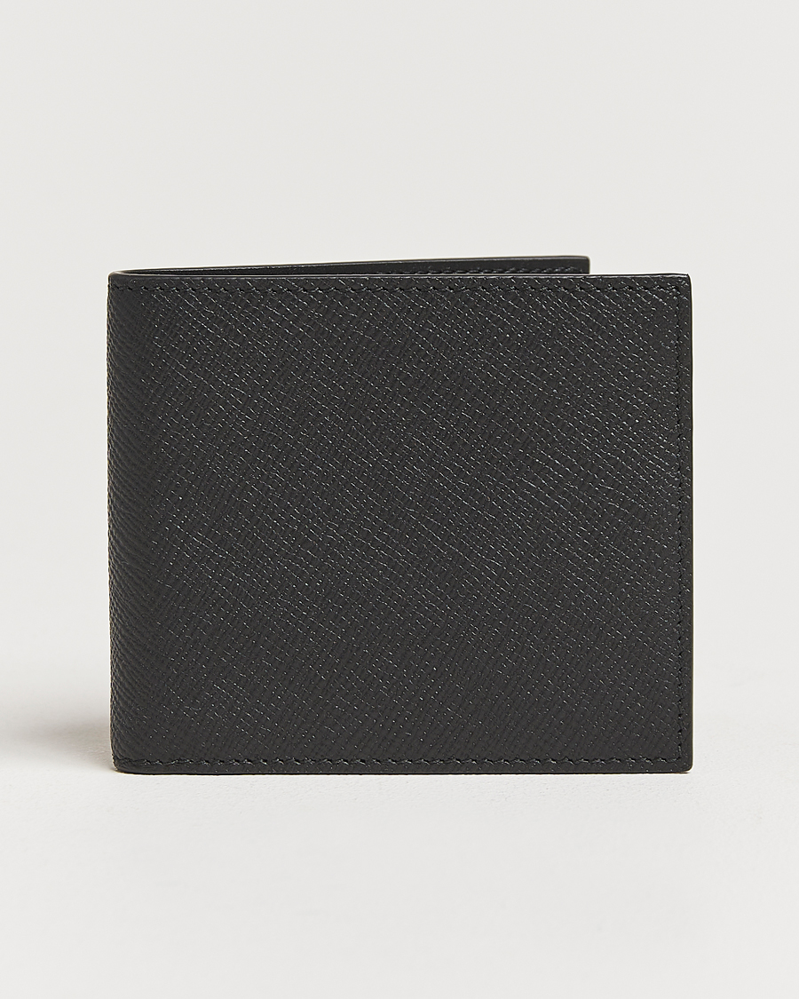 Heren | Portemonnees | Smythson | Panama 6 Card Leather Wallet Black