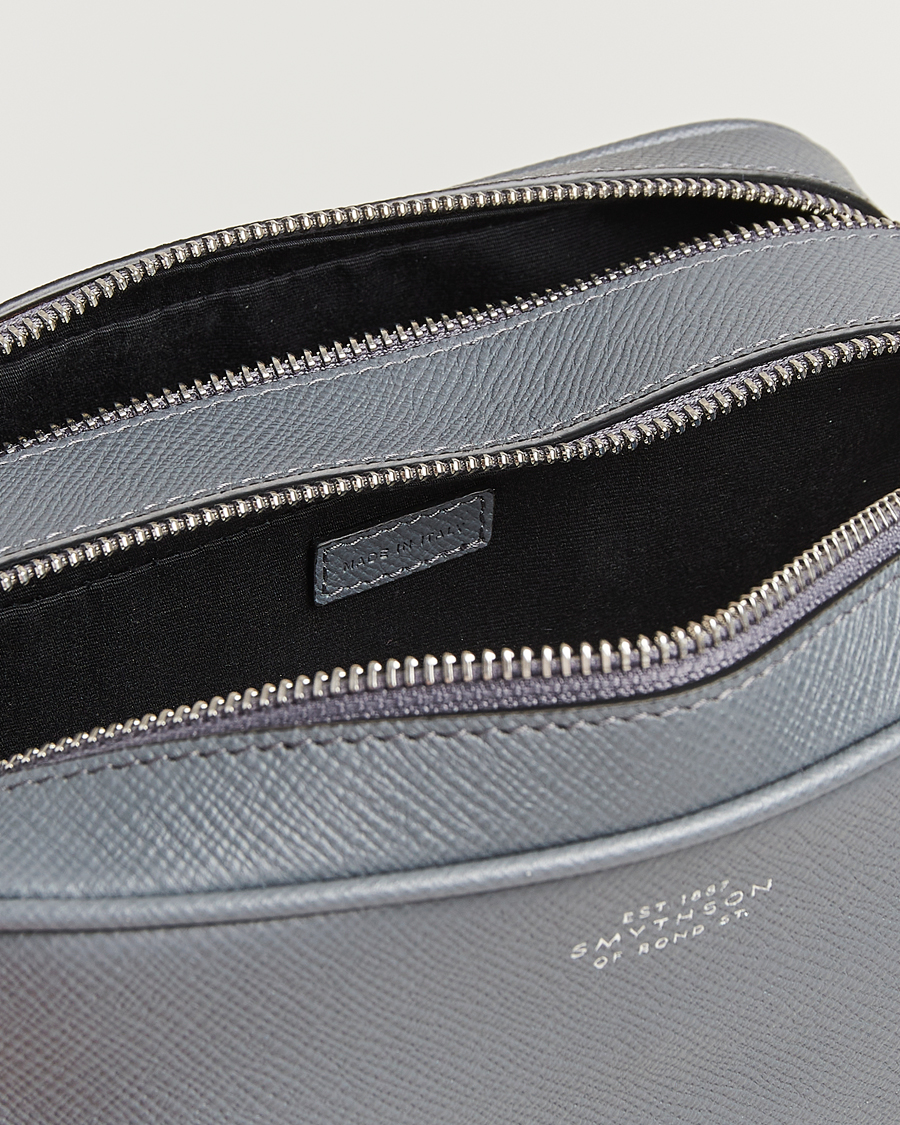 Heren | Smythson Panama Double Zip Washbag Storm Grey | Smythson | Panama Double Zip Washbag Storm Grey