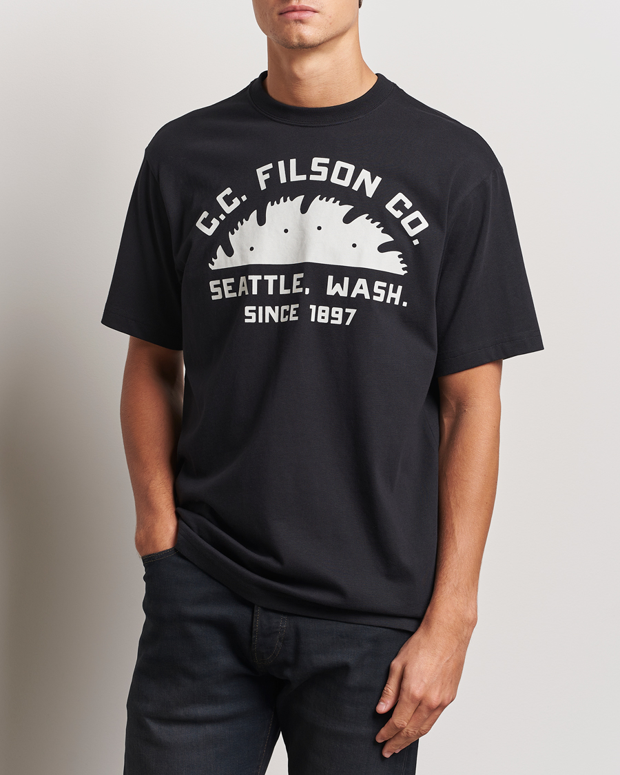 Heren | T-shirts | Filson | Printed Cotton T-Shirt Black