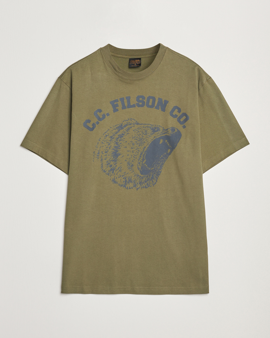 Heren | T-shirts | Filson | Printed Cotton T-Shirt Ivy Green