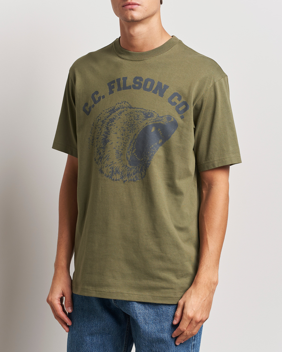 Heren | T-shirts | Filson | Printed Cotton T-Shirt Ivy Green