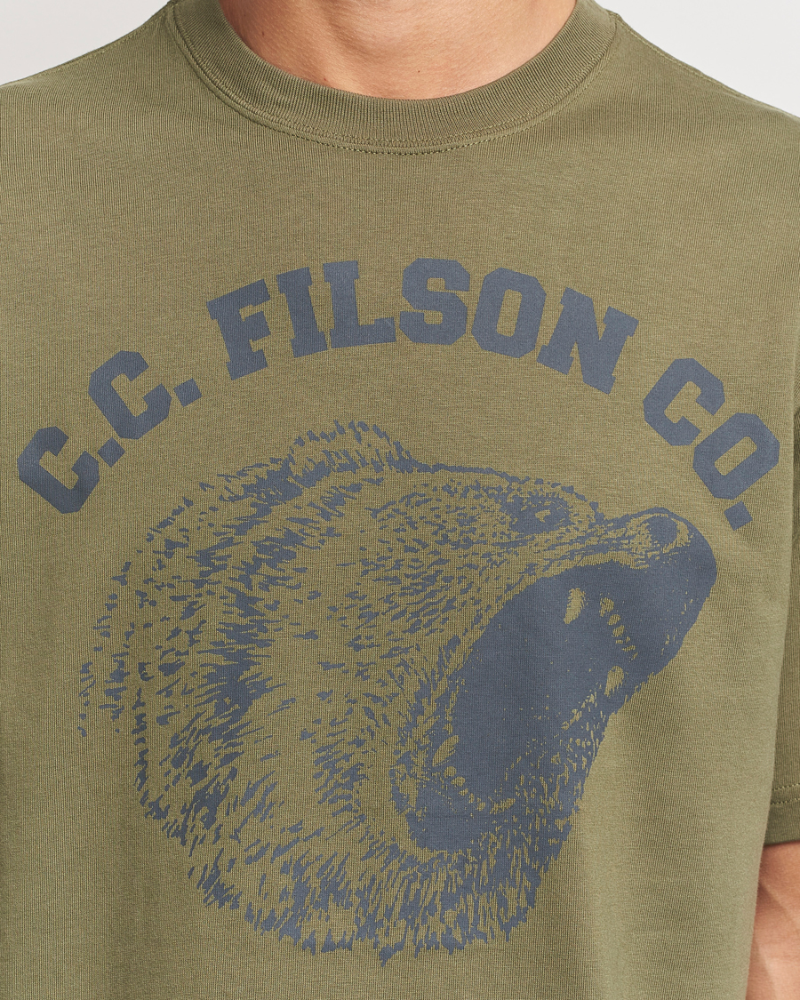 Heren | T-shirts | Filson | Printed Cotton T-Shirt Ivy Green