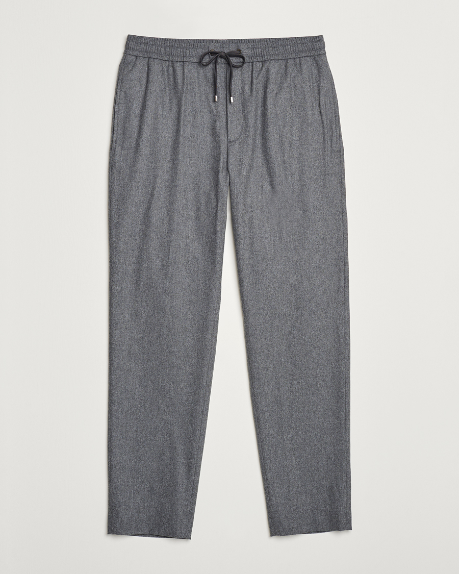 Heren | Broeken | Moncler | Flannel Drawstring Pants Grey Melange