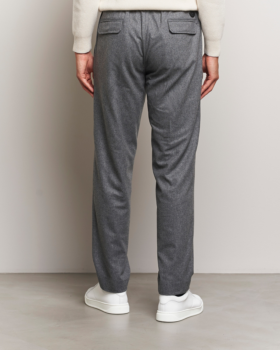 Heren | Broeken | Moncler | Flannel Drawstring Pants Grey Melange