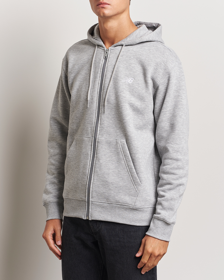 Heren | Truien | New Balance | Essentials Full Zip Fleece Hoodie Athletic Grey