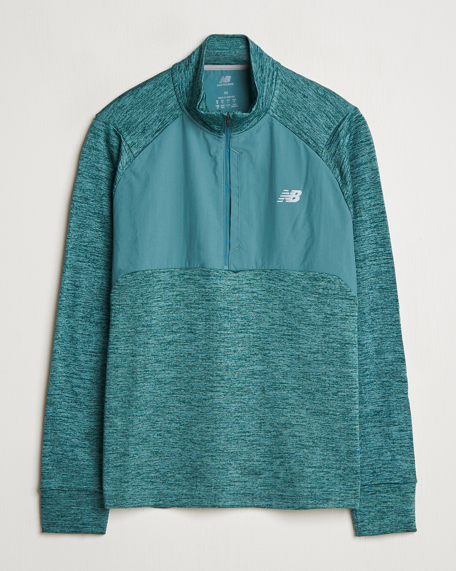 Heren | Truien | New Balance Running | Heat Grid Half Zip New Spruce