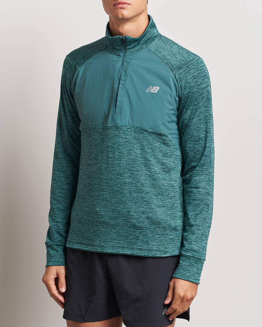 Heren | Truien | New Balance Running | Heat Grid Half Zip New Spruce