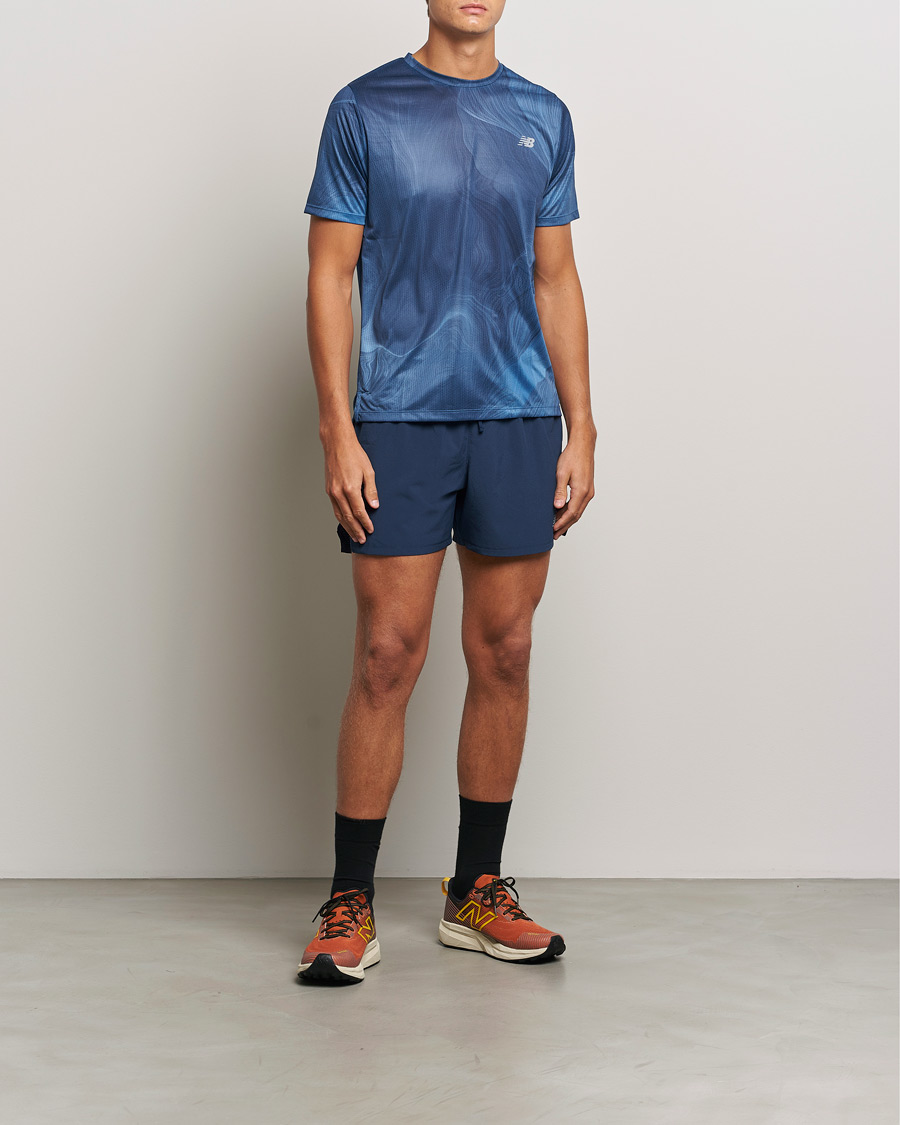 Heren | Korte broek | New Balance Running | Athletics 5 Run Shorts Navy