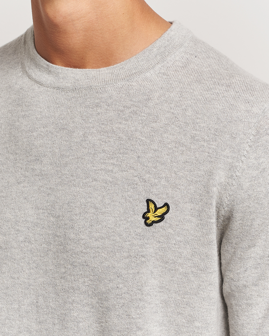 Heren | Truien | Lyle & Scott | Cotton/Merino Crew Neck Jumper Light Grey Marl