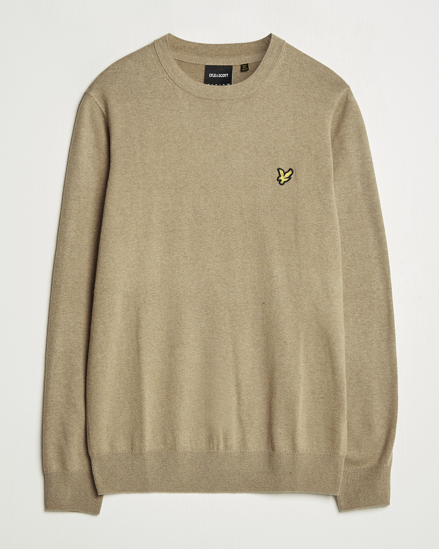 Heren | Truien | Lyle & Scott | Cotton/Merino Crew Neck Jumper Sage Uniform