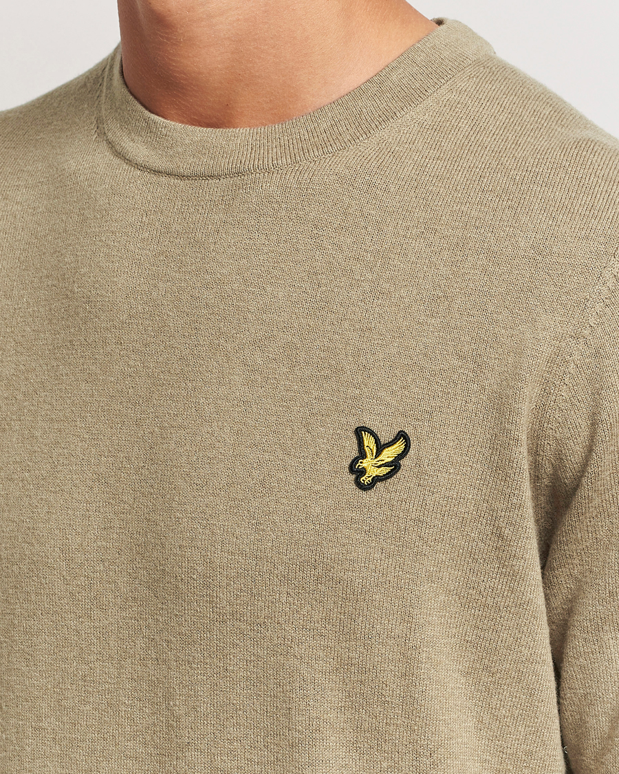 Heren | Truien | Lyle & Scott | Cotton/Merino Crew Neck Jumper Sage Uniform